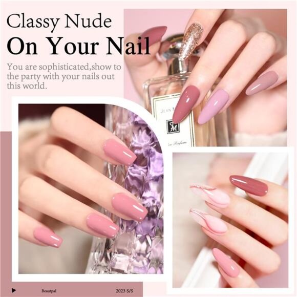 Nude Gel Polish 10 Pcs All Seasons Skin Tones Gel Nail Polish Nude Pink Neutral - Picture 4 of 7